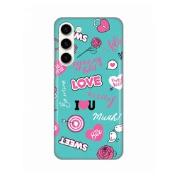 Silikonska maska za Samsung S916B Galaxy S23 Plus Love Print tirkizna