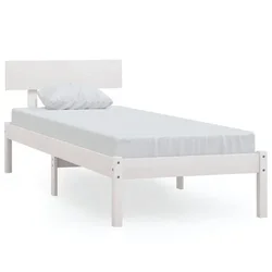 Vidaxl Posteljni okvir bel iz trdne borovine 100x200 cm