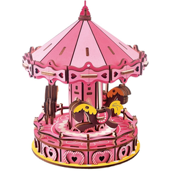 Woodcraft Lesena 3D sestavljanka Carousel