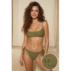 Trendyol Milla Ženski kupaći kostim Tbess26Bt00024, Kaki