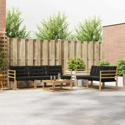 Set vanjskih sofa 6 pcs Bijela i crna 79 x 79 x 37 cm