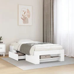 Okvir za krevet bijeli 75x190 cm konstruirano drvo