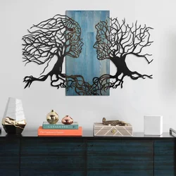 Murmure des Feuilles -1 - Blue, Black BlueBlack Decorative Wooden Wall Accessory
