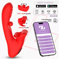InToYou App Series Franky Biting and Rotating Ball Vibrator with App Red