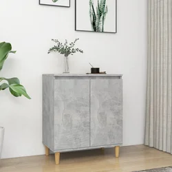 Den Komoda z lesenimi nogami betonsko siva 60x35x70cm iverna