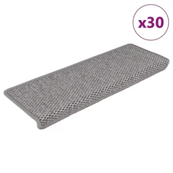 Vidaxl Samolepilne preproge za stopnice sisal 30 kosov 65x21x4 srebrne