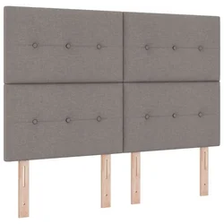 Vidaxl LED Box Spring Postelja z vzglavjem Taupe 140 x 190 cm blago