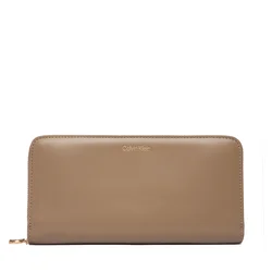 Denarnica Calvin Klein Ck Large Zip Around LV04F1093G Bež