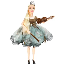 shumee Komplet punčke princese s krono, violino in psom