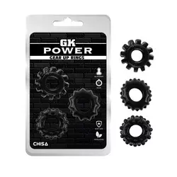 Prsten za penis Gear Up Rings, Crni
