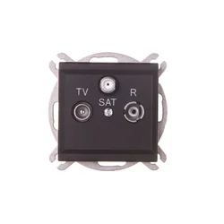 shumee Sonata RTV-SAT antenska vtičnica, črna kovinska, GPA-RSP/m/33