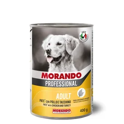 Morando Dog Adult Pate, pašteta za pse, Piletina i Ćuretina , 400g konzerva