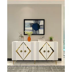 HANAH HOME Komoda Domino KB150 White Gold