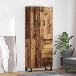 Highboard s ladicama 2 pcs Staro drvo 69,5 x 34 x 180 cm