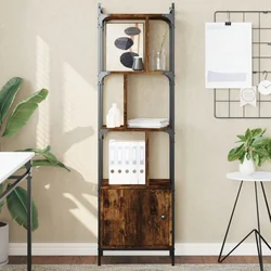 Regal za knjige s vratima boja hrasta 44,5x30x154,5 cm drveni