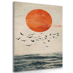 Slika japandi luna nad morjem - 40x60