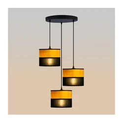 Luster na sajli ALBA 3xE27/15W/230V, prečnik 40 cm, crna/smeđa