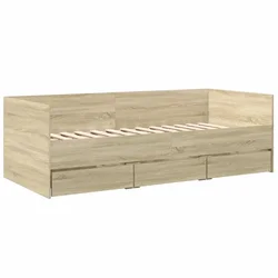 Vidaxl Dnevna postelja s predali brez vzmetnice sonoma hrast 90x190 cm