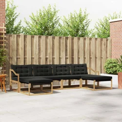 Set vanjskih sofa s jastukom 6 pcs Bijela i crna