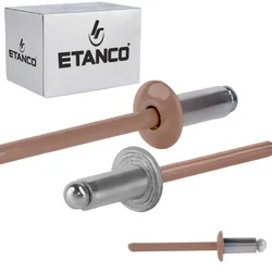 Aluminijaste odprte zakovice 4,8x10 mm RAL 8004