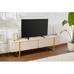 Hanah home TV Komoda Serenity, 180x50x29.5cm, Bež-Zlatna