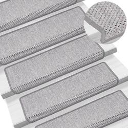 Samoljepljivi otirači za stube 15 kom 65x21x4 cm boja platine