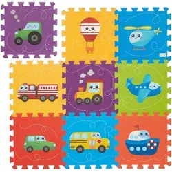 ECO TOYS podloga za igru Puzzle Vehicles, 86x86cm