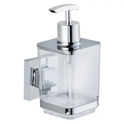WENKO 22683100 - Dozator sapuna VACUUM-LOC QUADRO ED 7,5x16 cm srebrna/sjajni hrom