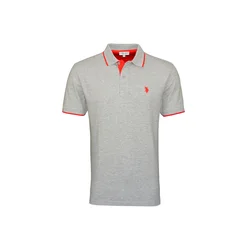 U.S. POLO ASSN. Majica pegasto siva/rdeča