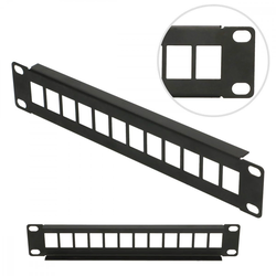 Extralink 12 Port 10 Patcpanel, Modular, 12 ports,Crni,Metal