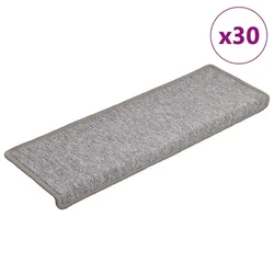 Prostirke za stepenice 30 kom 65x21x4 cm svijetlo sive pravokutne rubove