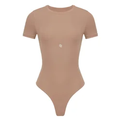 GOD SAVE QUEENS Bodi Second Skin T-Shirt Bodysuit svetlo rjava