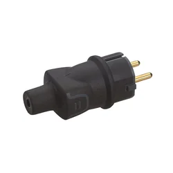 50196 UTIKAČ 2P+E/16A/230V MAX.3680W GUMENI CRNI
