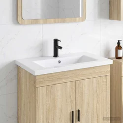 Umivaonik za kupaonicu Mat Crna 81 x 40 x 17,5 cm Metal