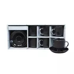 Sigma Set šoljica za kafu sa tacnama RXG-N250591D, 6 komada, 140 ml, Crni