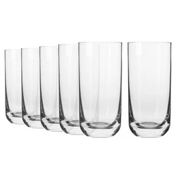 6-piece long drink glass set, crystalline glass, 360ml, Glamour -
