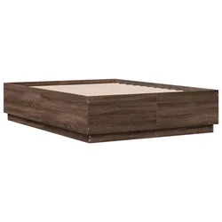 Vidaxl Posteljni okvir rjav hrast 135x190 cm inženirski les