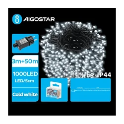 Aigostar - LED spoljašnji božićni niz 1000xLED/8 funkcija 53m IP44 hladno bela