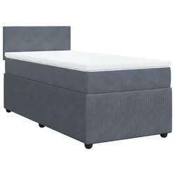 Vidaxl Box spring postelja z vzmetnico temno siva 100x200 cm žamet