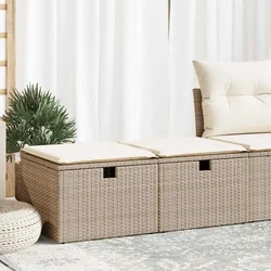 2-dijelni set vrtnih sofa s jastucima bež od poliratana bagrem