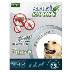 Max Biocide Biljna antiparazitska ogrlica za velike pse protiv buva, krpelja i vaši, vodootporna (do 3 meseca), 75cm
