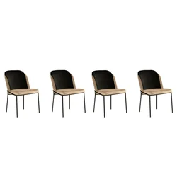 Hanah Home Set stolica DR-145 V4, 78x61x102 cm, 4 komada, Crne