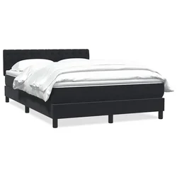 Vidaxl Box spring postelja z vzmetnico črna 160x210 cm žamet