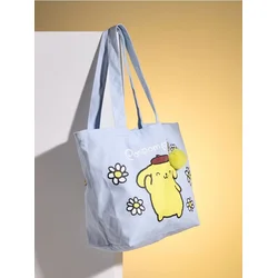 Sinsay - Platnena shopper torba sa privjeskom i printom PomPomPurin - bledoplavo