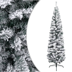 Tanko umjetno božićno drvce sa snijegom zeleno 180 cm PVC