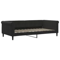 Vidaxl Raztegljiva postelja črna 100x200 cm žamet