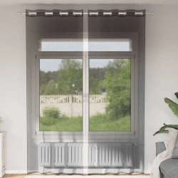 Voile zavjese s ušicama 2 kom crne 140x300 cm