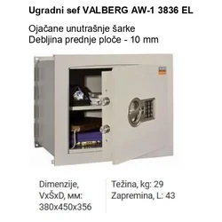 Ugradni sef VALBERG AW-1 3836 EL