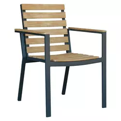 Vrtni stol Sunfun Carina (61 x 60 x 85 cm, jeklo in les, siva in rjava)