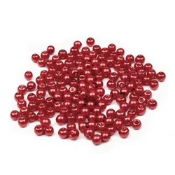 Steklene voščene kroglice O4 mm - rdeče temne (50 g)